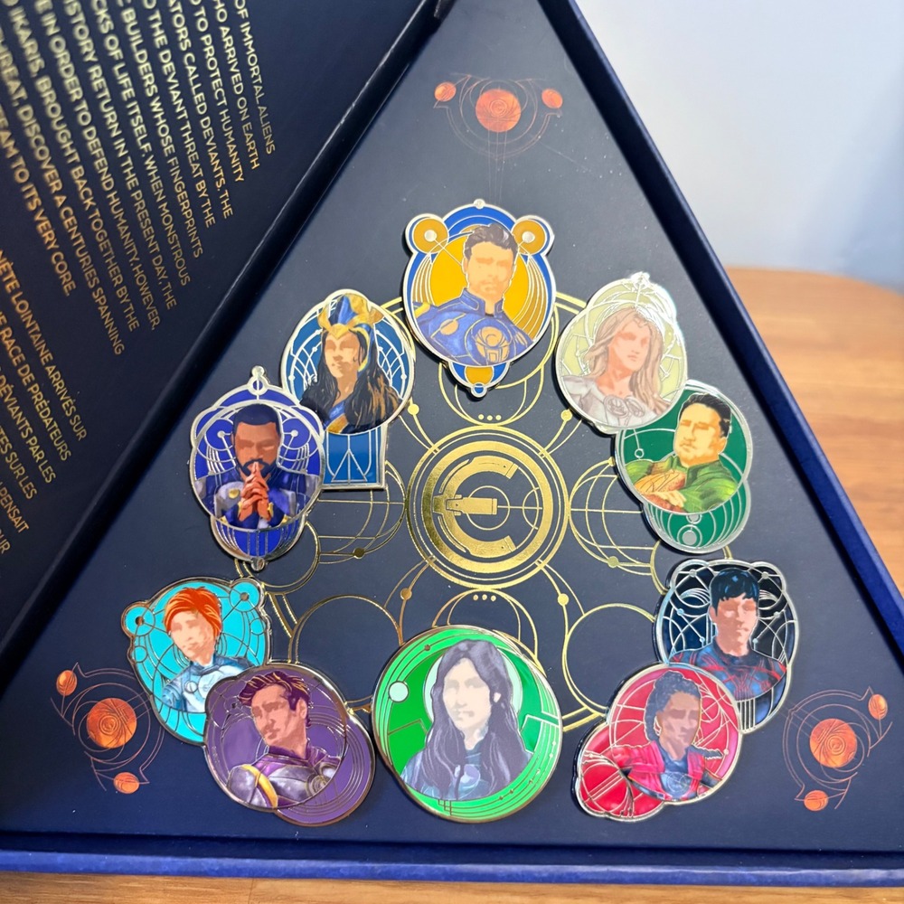 Marvel Pin Set of 6 Eternals Limited Edition 5000 Blue Gold New Open Box